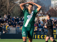 Maciej Mas participates in the game between Wieczysta Krakow and Olimpia Grudziadz in Krakow, Poland, on November 3, 2024. This is a Betclic...