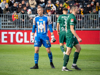 Goalkeeper Kacper Gorski participates in the game between Wieczysta Krakow and Olimpia Grudziadz in Krakow, Poland, on November 3, 2024. Thi...