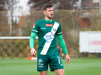 Tomasz Kaczmarek participates in the game between Wieczysta Krakow and Olimpia Grudziadz in Krakow, Poland, on November 3, 2024. This is a B...