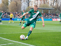 Rafal Kobryn participates in the game between Wieczysta Krakow and Olimpia Grudziadz in Krakow, Poland, on November 3, 2024. This is a Betcl...