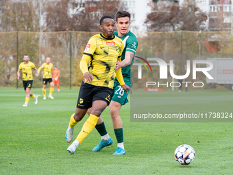 Lisandro Semedo participates in the game between Wieczysta Krakow and Olimpia Grudziadz in Krakow, Poland, on November 3, 2024. This is a Be...