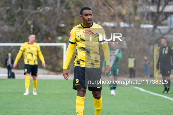 Lisandro Semedo participates in the game between Wieczysta Krakow and Olimpia Grudziadz in Krakow, Poland, on November 3, 2024. This is a Be...