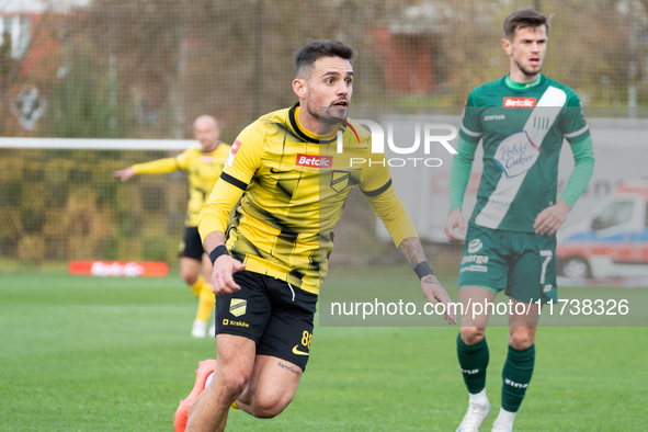 Goku Roman participates in the game between Wieczysta Krakow and Olimpia Grudziadz in Krakow, Poland, on November 3, 2024. This is a Betclic...