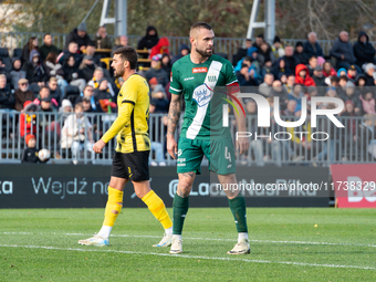 Damian Kostkowski participates in the game between Wieczysta Krakow and Olimpia Grudziadz in Krakow, Poland, on November 3, 2024. This is a...