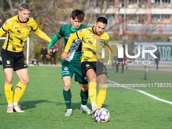 Manuel Torres participates in the game between Wieczysta Krakow and Olimpia Grudziadz in Krakow, Poland, on November 3, 2024. This is a Betc...