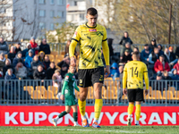 Konrad Kasolik participates in the game between Wieczysta Krakow and Olimpia Grudziadz in Krakow, Poland, on November 3, 2024. This is a Bet...