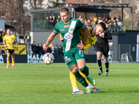 Szymon Krocz participates in the game between Wieczysta Krakow and Olimpia Grudziadz in Krakow, Poland, on November 3, 2024. This is a Betcl...