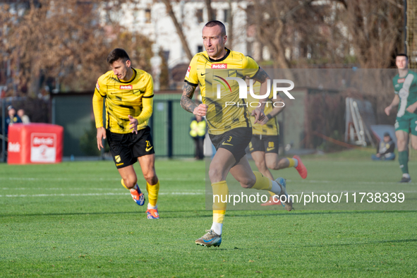 Jacek Goralski participates in the game between Wieczysta Krakow and Olimpia Grudziadz in Krakow, Poland, on November 3, 2024. This is a Bet...