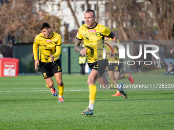 Jacek Goralski participates in the game between Wieczysta Krakow and Olimpia Grudziadz in Krakow, Poland, on November 3, 2024. This is a Bet...