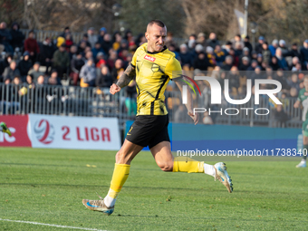 Jacek Goralski participates in the game between Wieczysta Krakow and Olimpia Grudziadz in Krakow, Poland, on November 3, 2024. This is a Bet...