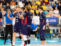 Mateusz Poreba and Igor Grobelny participate in a PLUS Liga match between Stal Nysa and ZAKSA Kedzierzyn Kozle in Nysa, Poland, on November...