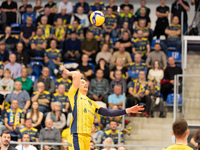 During a match of the PLUS Liga between Stal Nysa and ZAKSA Kedzierzyn Kozle in Nysa, Poland, on November 3, 2024. (