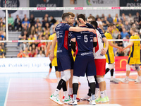 Jakub Szymanski participates in a match of the Plus Liga between Stal Nysa and ZAKSA Kedzierzyn Kozle in Nysa, Poland, on November 3, 2024....