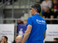 Andrea Giani participates in a match of the Plus Liga between Stal Nysa and ZAKSA Kedzierzyn Kozle in Nysa, Poland, on November 3, 2024. (