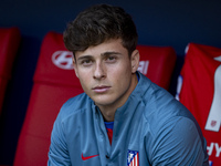 Rodrigo Riquelme of Atletico de Madrid sits on the bench during the La Liga EA Sports 2024/25 football match between Atletico de Madrid and...