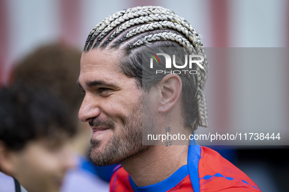 Rodrigo De Paul of Atletico de Madrid enters the field during the La Liga EA Sports 2024/25 football match between Atletico de Madrid and UD...