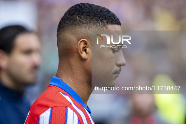 Samuel Lino of Atletico de Madrid enters the field during the La Liga EA Sports 2024/25 football match between Atletico de Madrid and UD Las...