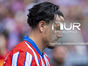 Jose Gimenez of Atletico de Madrid enters the field during the La Liga EA Sports 2024/25 football match between Atletico de Madrid and UD La...