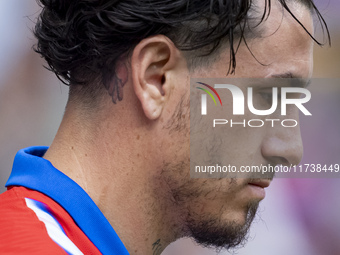 Jose Gimenez of Atletico de Madrid enters the field during the La Liga EA Sports 2024/25 football match between Atletico de Madrid and UD La...