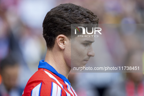 Julian Alvarez of Atletico de Madrid enters the field during the La Liga EA Sports 2024/25 football match between Atletico de Madrid and UD...