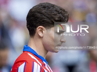 Julian Alvarez of Atletico de Madrid enters the field during the La Liga EA Sports 2024/25 football match between Atletico de Madrid and UD...