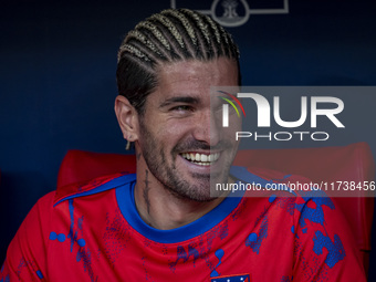 Rodrigo De Paul of Atletico de Madrid sits on the bench during the La Liga EA Sports 2024/25 football match between Atletico de Madrid and U...