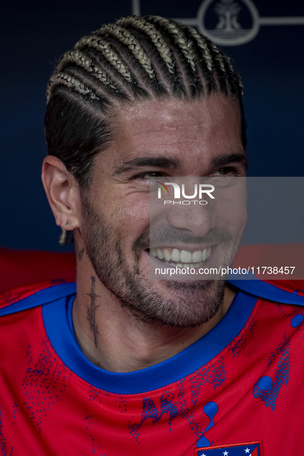 Rodrigo De Paul of Atletico de Madrid sits on the bench during the La Liga EA Sports 2024/25 football match between Atletico de Madrid and U...