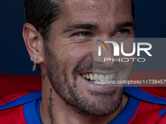 Rodrigo De Paul of Atletico de Madrid sits on the bench during the La Liga EA Sports 2024/25 football match between Atletico de Madrid and U...