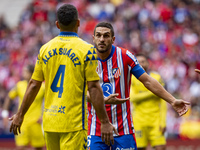 Jorge Resurreccion Merodio (Koke) of Atletico de Madrid (R) argues with Alex Suarez of UD Las Palmas (L) during the La Liga EA Sports 2024/2...