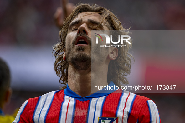 Antoine Griezmann of Atletico de Madrid appears disappointed during the La Liga EA Sports 2024/25 football match between Atletico de Madrid...