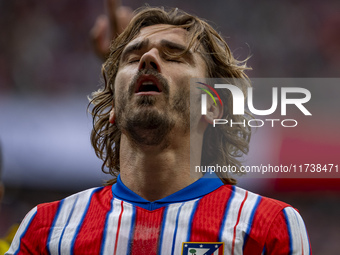 Antoine Griezmann of Atletico de Madrid appears disappointed during the La Liga EA Sports 2024/25 football match between Atletico de Madrid...