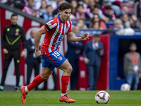 Julian Alvarez of Atletico de Madrid is in action with the ball during the La Liga EA Sports 2024/25 football match between Atletico de Madr...