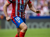 Julian Alvarez of Atletico de Madrid is in action with the ball during the La Liga EA Sports 2024/25 football match between Atletico de Madr...