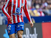 Giuliano Simeone of Atletico de Madrid is in action with the ball during the La Liga EA Sports 2024/25 football match between Atletico de Ma...