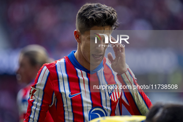 Giuliano Simeone of Atletico de Madrid is seen during the La Liga EA Sports 2024/25 football match between Atletico de Madrid and UD Las Pal...