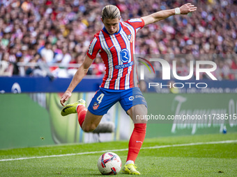 Conor Gallagher of Atletico de Madrid attempts a kick during the La Liga EA Sports 2024/25 football match between Atletico de Madrid and UD...