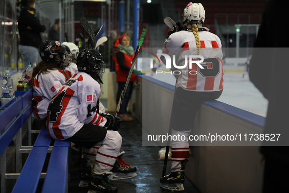 The KS Cracovia 1906 team plays against MMKS Podhale Nowy Targ at the Adam 'Roch' Kowalski ice rink on the occasion of the 20th anniversary...