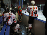 The KS Cracovia 1906 team plays against MMKS Podhale Nowy Targ at the Adam 'Roch' Kowalski ice rink on the occasion of the 20th anniversary...