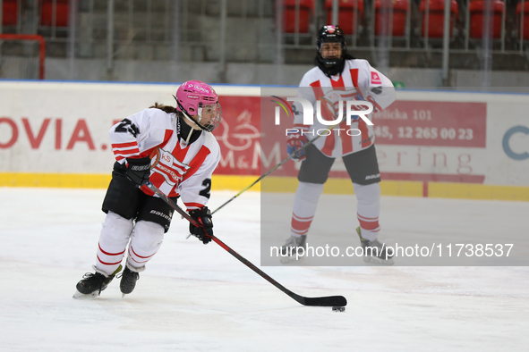 The KS Cracovia 1906 team plays against MMKS Podhale Nowy Targ at the Adam 'Roch' Kowalski ice rink on the occasion of the 20th anniversary...