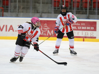 The KS Cracovia 1906 team plays against MMKS Podhale Nowy Targ at the Adam 'Roch' Kowalski ice rink on the occasion of the 20th anniversary...