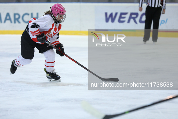 The KS Cracovia 1906 team plays against MMKS Podhale Nowy Targ at the Adam 'Roch' Kowalski ice rink on the occasion of the 20th anniversary...