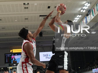 Anthony Lamb of Dolomiti Energia Trentino takes a suspension shot during the match between Dolomiti Energia Trentino and EA7 Emporio Armani...