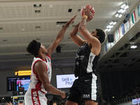 Anthony Lamb of Dolomiti Energia Trentino takes a suspension shot during the match between Dolomiti Energia Trentino and EA7 Emporio Armani...