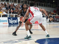 Myles Cale of Dolomiti Energia Trentino is in action during the match between Dolomiti Energia Trentino and EA7 Emporio Armani Milano, regul...