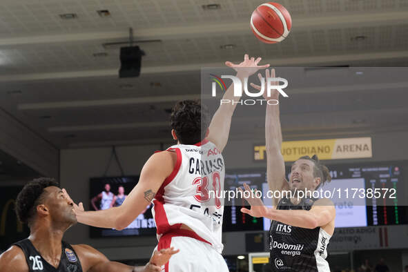 Toto Forray of Dolomiti Energia Trentino is in action during the match between Dolomiti Energia Trentino and EA7 Emporio Armani Milano, regu...