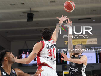 Toto Forray of Dolomiti Energia Trentino is in action during the match between Dolomiti Energia Trentino and EA7 Emporio Armani Milano, regu...