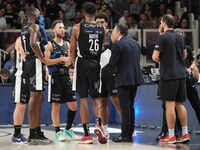 Dolomiti Energia Trentino Team plays during the match between Dolomiti Energia Trentino and EA7 Emporio Armani Milano in the regular season...