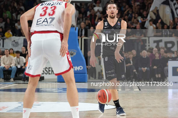 Toto Forray of Dolomiti Energia Trentino is in action during the match between Dolomiti Energia Trentino and EA7 Emporio Armani Milano, regu...