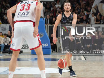 Toto Forray of Dolomiti Energia Trentino is in action during the match between Dolomiti Energia Trentino and EA7 Emporio Armani Milano, regu...