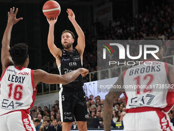 Jordan Ford of Dolomiti Energia Trentino is in action during the match between Dolomiti Energia Trentino and EA7 Emporio Armani Milano, regu...